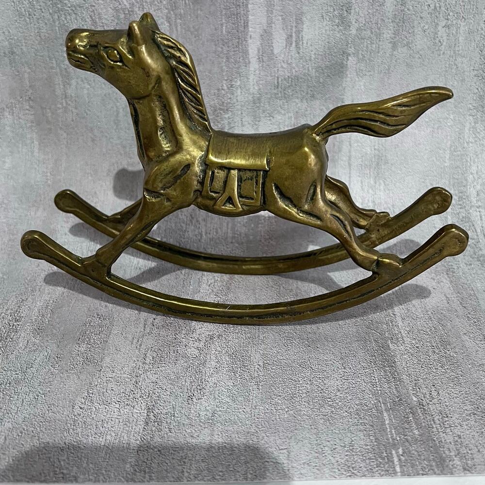 Vintage Figurine | Equestrian Decor | Solid Brass Horse Statue | English